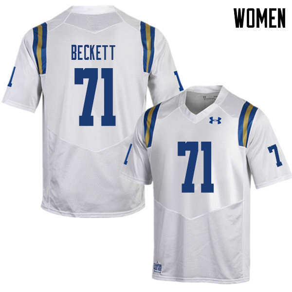 Women #71 Baraka Beckett UCLA Bruins College Football Jerseys Sale-White - Click Image to Close